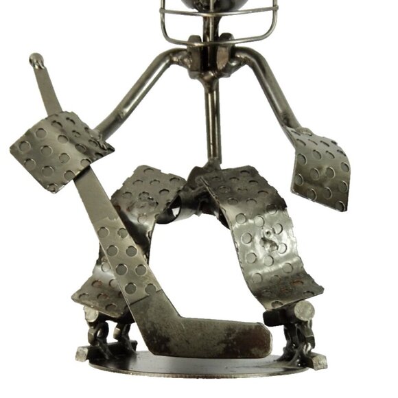 Hockey Goalie Scrap Metal Art Sculpture - Picture 4 of 9